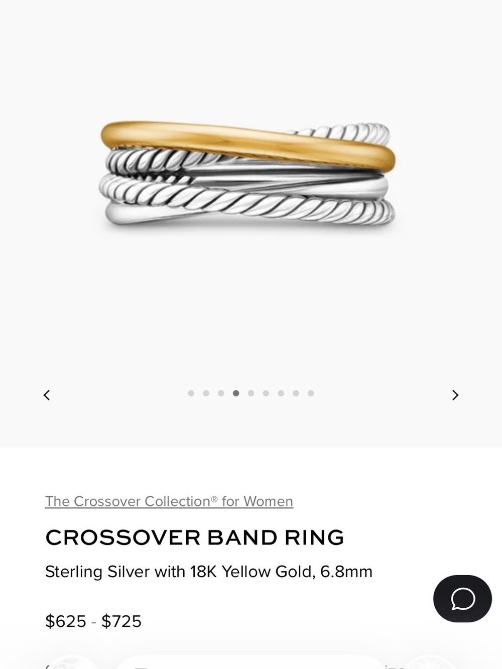 David Yurman Mixed Metal Crossover Stack Ring - Silver & Yellow Gold